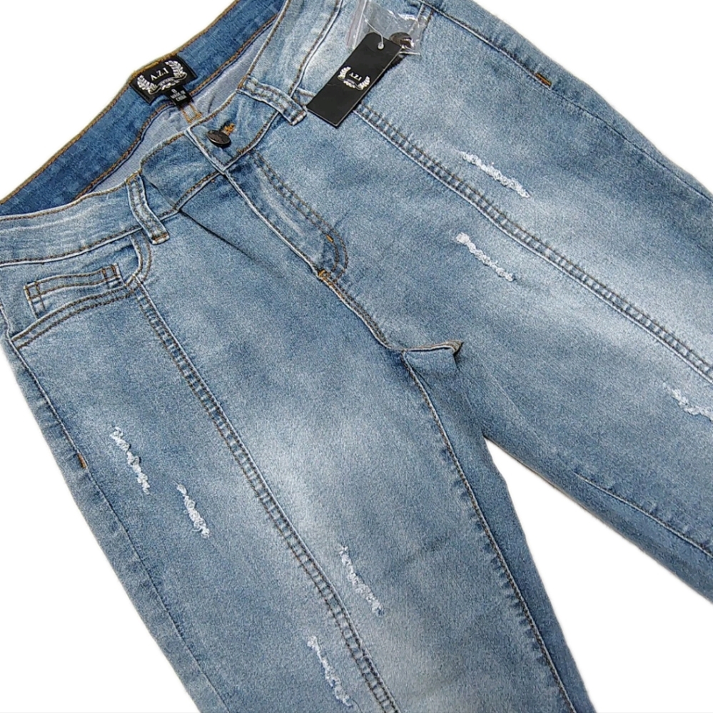 NWT A.Z.I. Embroidered Flower Jeans Light Wash Women's 8 Bohemian Boho Blooming - Picture 3 of 11